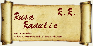 Rusa Radulić vizit kartica
